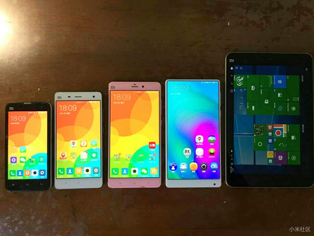 我的小米mix(皓月白)和小米手机家族